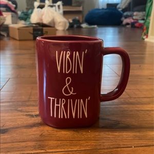 Rae Dunn maroon vibin & thrivin mug